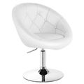 1 Piece Modern Adjustable Swivel Round PU Leath...