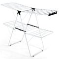 White 2 Level Foldable Clothes Drying Rack Adju...