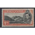 Ascension KGVI 1944 2d Black & Red Orange Unmou...