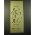 1966 Moss Bros Fashion Ad - cartoon by Douglas - He grew his