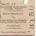 London Transport Edmondson Ticket - Baker Stree...