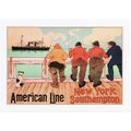 Postcard Marine Poster Art American Line New Yo...