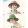 2 CARTES POSTALES - MODE - FEMME A CHAPEAU - RE...