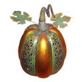 Home Decor Ceramic Pierced Metal Pumpkin Lumina...