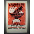1960 Bank of America Travelers Cheques Ad - Car...