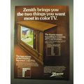 1973 Zenith TV Ad - Two Things You Want Most