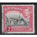 CYPRUS 1942 2pi BLACK & CARMINE PERISTERONA CHU...
