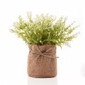 Faux White Flower & Green Leaves Plant in a Hes...