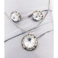Roundelle Crystal Necklace & Post Earrings Set ...
