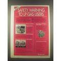 1985 Honeywell LP Gas Controls Ad - Safety Warning