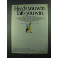 1988 Merit Cigarettes Ad - Heads You Win Tails You Win
