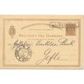 Denmark Postal Card Copenhagen 1885 to Gefle RP...