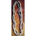 3 Strand Beaded Necklace 25" Vintage/Retro Cost...