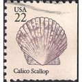 USA, MOLLUSCS, Calico Scallop, white 1985, 22c, #2