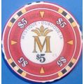 Mystique. $5 Casino Chip. Dubuque, IA. W96