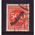 GERMANY 1923 OFFICIAL 500M ORANGE RED SG O280 F...