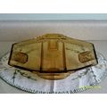 Bagley Art Deco Amber Glass Hors d'Oeuvres / Ni...