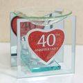 25th Anniversary Tealight Holder Glass 12 CM Gi...