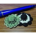 Button flowers #bf013 lot of 2 crochet decorati...