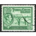 Turks & Caicos 1938 Definitive Issue ½d Deep Gr...