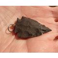 G Black Agate Arrowhead Pendant Stone Bead 1.25...