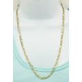 14K Solid Yellow Gold 6.2 mm Figaro White Pave ...