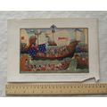 c1930 colour illustration Departure of English ...