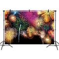 DASHAN 10X6.5Ft Fireworks Backdrop Happy New Ye...
