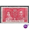 Malta 1937 SG215 1 1/2d Scarlet Coronation Moun...