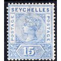 1897 Seychelles Sg30 15c Ultramarine Mounted Mi...