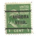 PRECANCEL -T&T AURORA, NEB 712 ON 1c PREXY