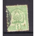 TUNISIA 1888 SG 22 5c GREEN ARMS FINE USED #4