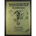 1979 Peter Cook Here Comes the Judge Live Album Ad