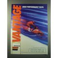 1988 Vantage Cigarettes Ad - High performance taste - Snowmobile