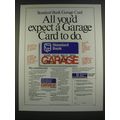 1989 Standard Bank Ad - Standard Bank Garage Card All you'd expect