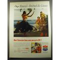 1952 United Air Lines Ad - Hawaii by United Air Lines Now! Excursion fares save
