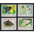 Faroe Is. Butterflies and Moths 4v 1993 MNH SG#...