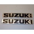 Suzuki Emblems OEM Pair 7 1/8" Silver & Black