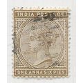INDIA 1882 QV 1 ANNA 6 PIES USED