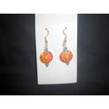 Beautiful orange round cut crystal & baby blue ...