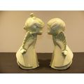 Kissing Choir Angels Ceramic Figurines 1980 Vin...