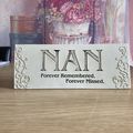 Graveside Plaque Stone - NAN forever remembered...