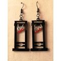 Guillotine And Bloody Blade Pendant Earrings Gothic/Horror/Halloween