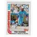1982 Topps Tim Rock Raines baseball card #3 – E...