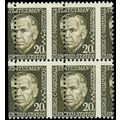 1289, Mint NH 20¢ Misperforation Error Block of...