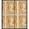 556, Mint LH 4¢ Martha RARE Misperf Error Block...
