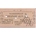 U.T.A. Edmondson Ticket - Warrenpoint to Belfas...