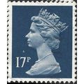 GB, Queen Elizabeth Machin, dark blue 1990, 17p