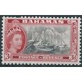 Bahamas 1954 SG205 3d Black & Carmine-Red Mount...