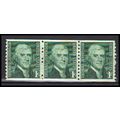 Used 1299 1c Thomas Jefferson Fine Strip of 3 K...